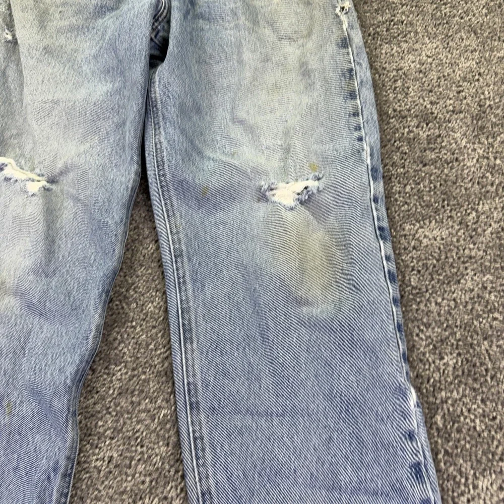 Carhartt B17 DST Jeans Mens 36x30 Blue Relaxed Straight Denim Distressed Work